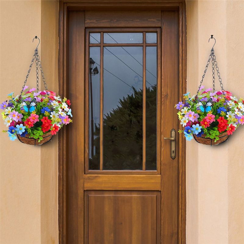 Gardening Tools Yellow - Fiori Artificiali Pendenti in Cesto per